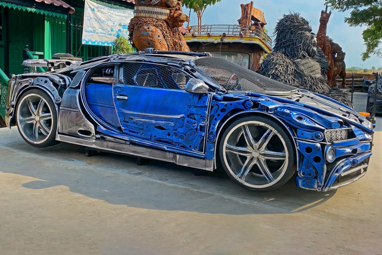 Shop Uses Scrap Metal to Build a Full-Sized Bugatti Chiron