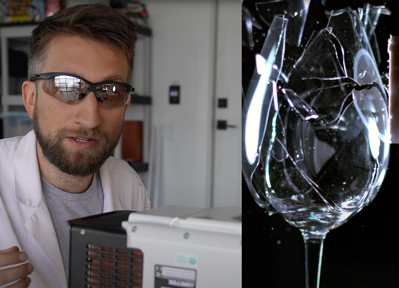 High-Speed Camera Shows What Happens When Sound Shatters a Wine Glass
