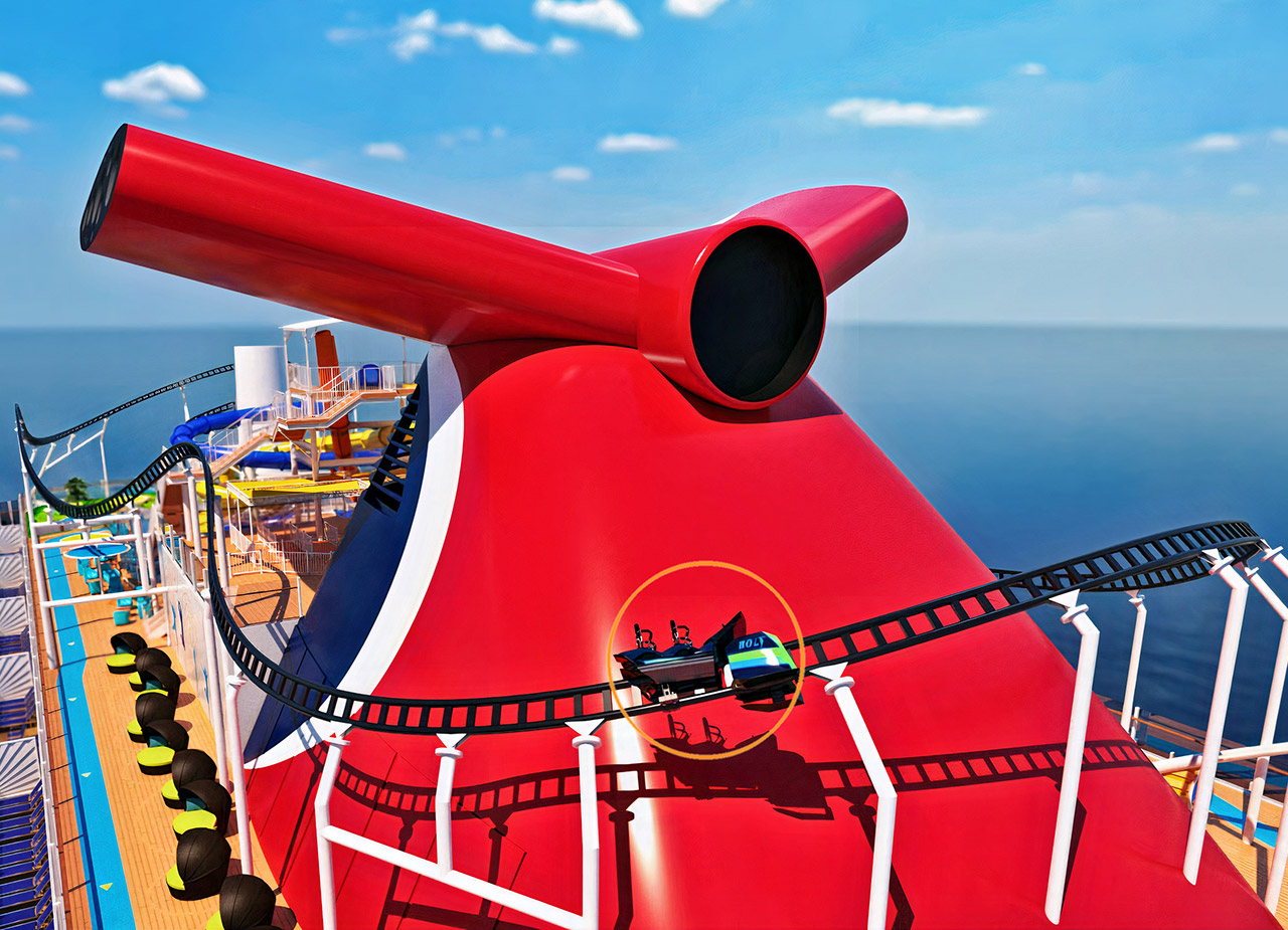 carnival cruise ship that has roller coaster