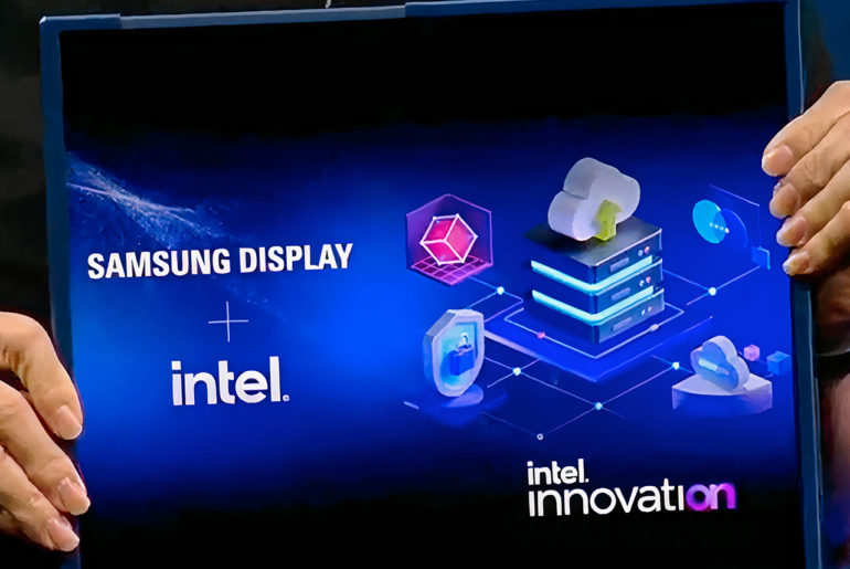 Intel events. Компьютер будущего. ПК С раздвижным дисплеем Intel и Samsung. Самсунг растягиваемый дисплей. Реклама Samsung 2022.