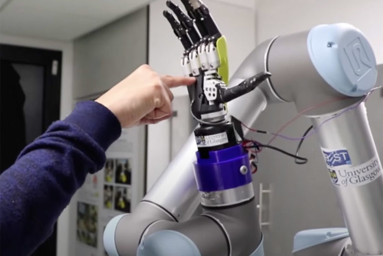 Electronic Skin Printed Synaptic Transistors Feel E-Skin