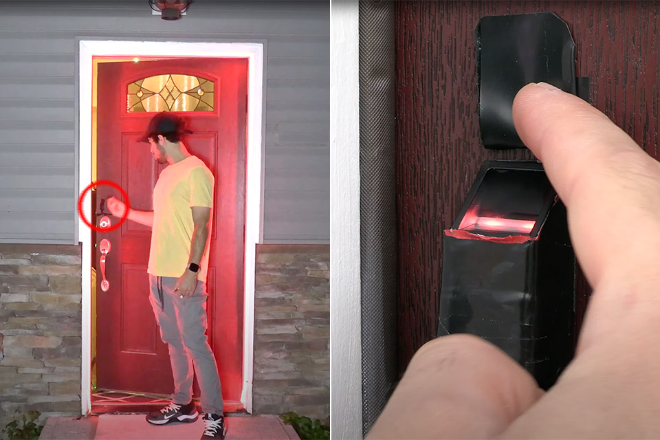 Inventor Adds Fingerprint Sensor to Door, Doubles as Security Alarm