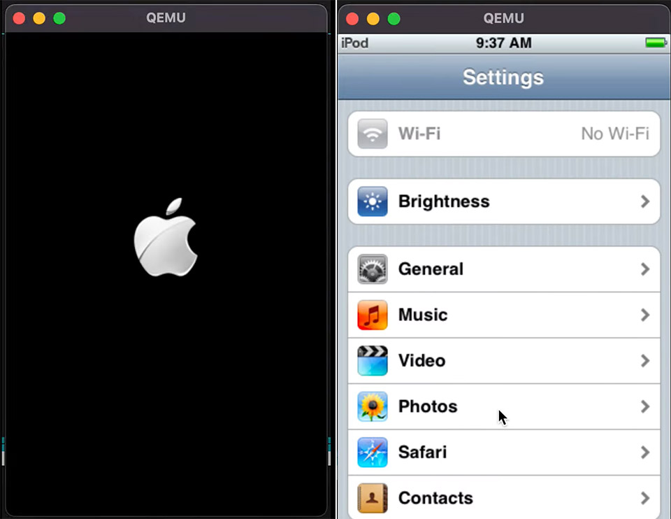 iPhone OS 1.0 Emulate QEMU