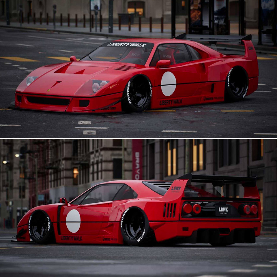 Liberty Walk Widebody Ferrari F40 Body Kit