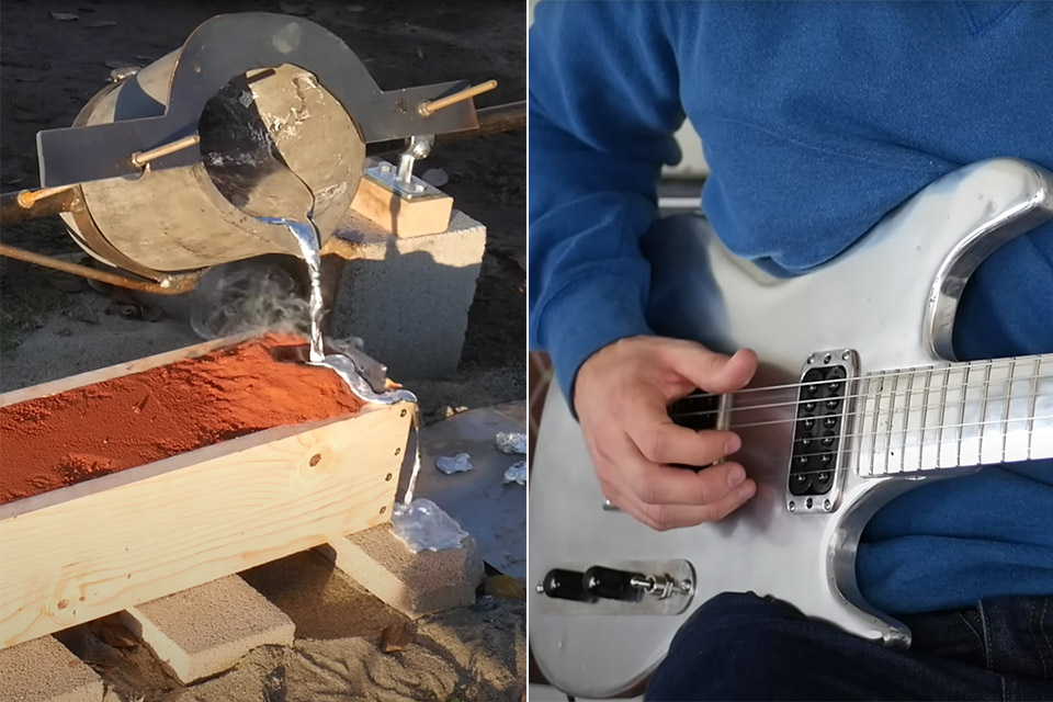 Aluminum Cans Turned Electric Guitar