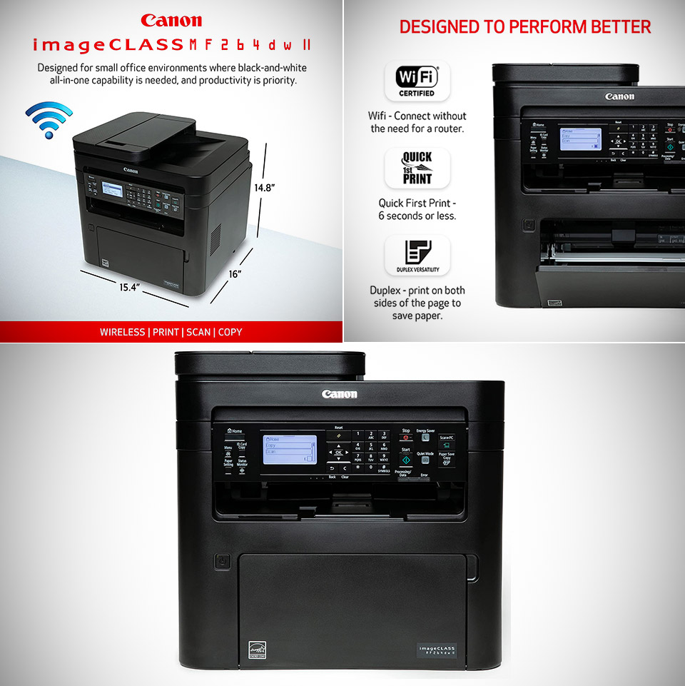Canon imageCLASS MF264dw II Wireless Monochrome Laser Printer