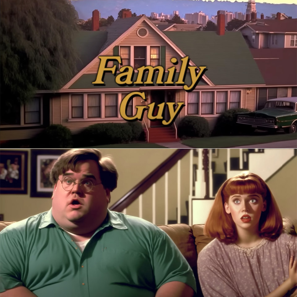 Midjourney AI Family Guy 1980s Live-Action Sitcom