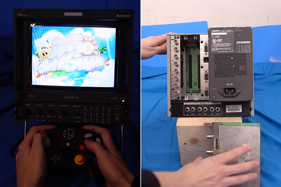 mozaïek verlangen Hoeveelheid geld Modder Crams Nintendo Wii in an Old Sony CRT Broadcast Monitor, Super Mario Sunshine Ensues - TechEBlog mozaïek verlangen Hoeveelheid geld Modder Crams Nintendo Wii in an Old Sony CRT Broadcast Monitor, Super Mario Sunshine Ensues - TechEBlog