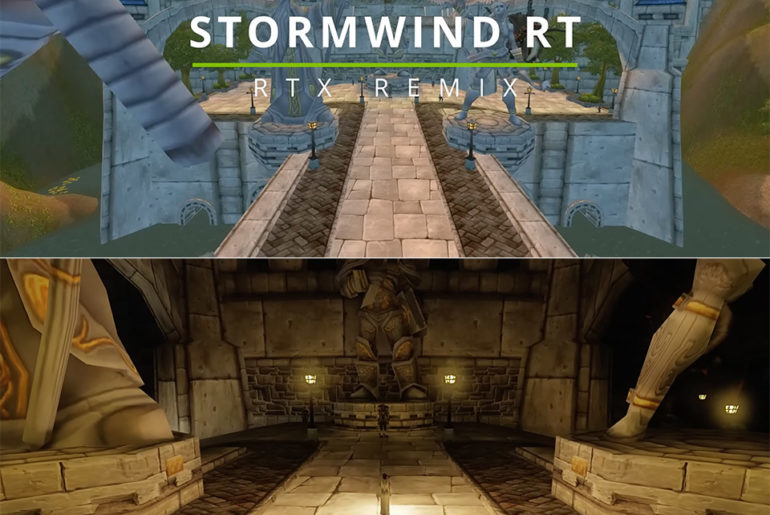 World of Warcraft Classic Stormwind City NVIDIA RTX Remix Ray Tracing