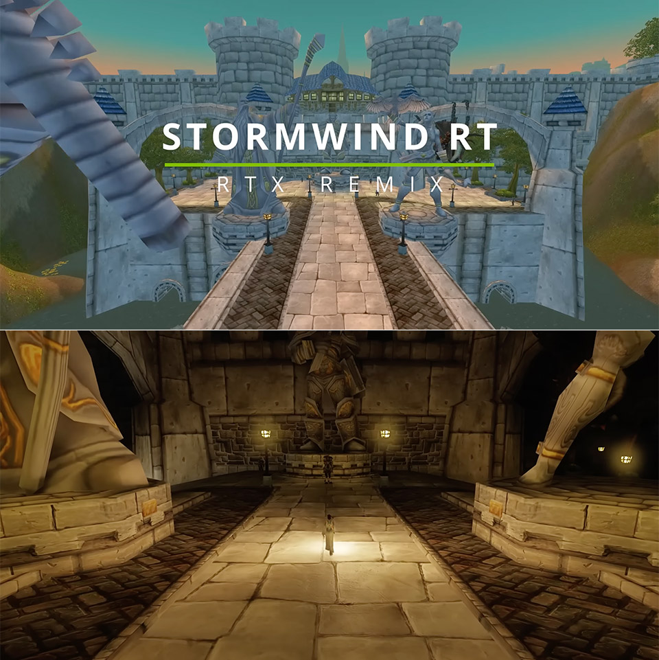 World of Warcraft Classic Stormwind City NVIDIA RTX Remix Ray Tracing
