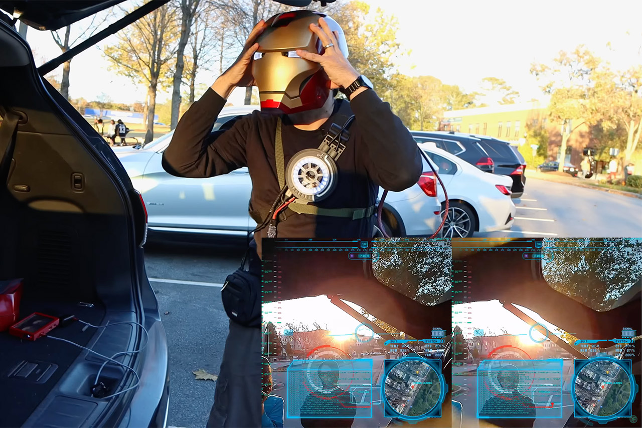 3D Printed Iron Man Helmet Heads-Up Display