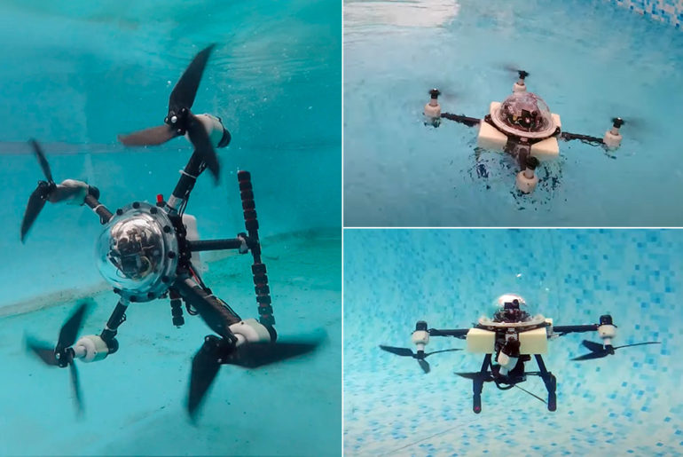 Innovative MirsX Drone Can Fly, Dive and Swim Underwater Using