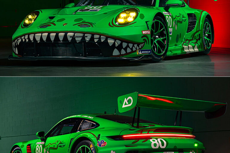 AO Racing Sebring Porsche 911 GT3 Rawr Livery T-Rex