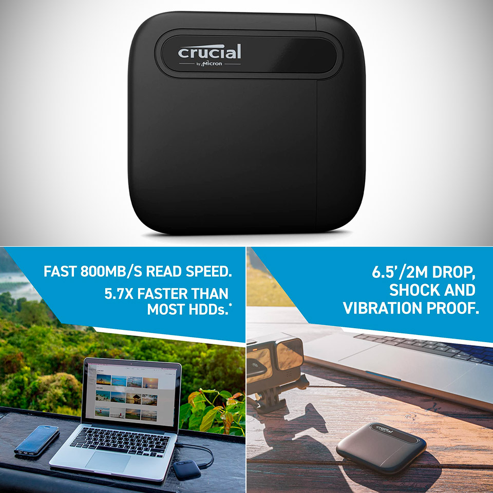 Crucial X6 1TB Portable SSD 2023