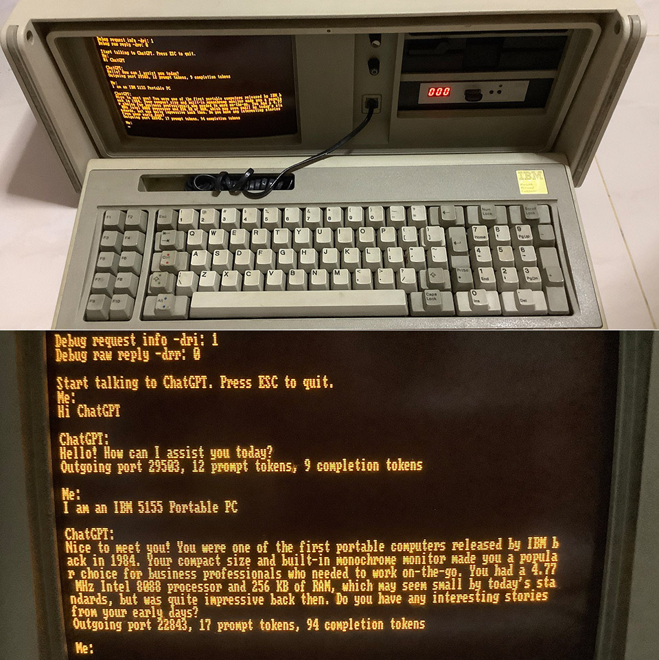 DOS ChatGPT AI Tool 1984 IBM PC Computer