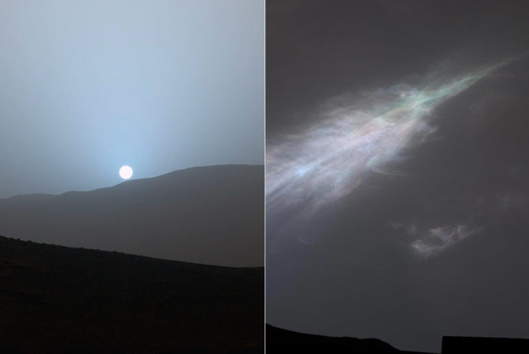 NASA Mars Curiosity Rover Iridescent Cloud Sun Rays