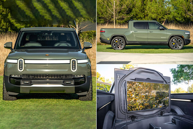 Rivian R1T Electric Pickup Truck For Sale Hidden TV
