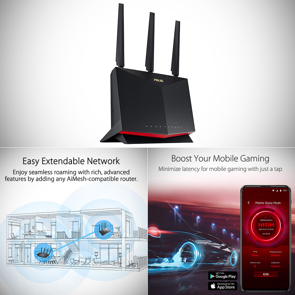 ASUS AX5700 RT-AX86U WiFi 6 Gaming Router