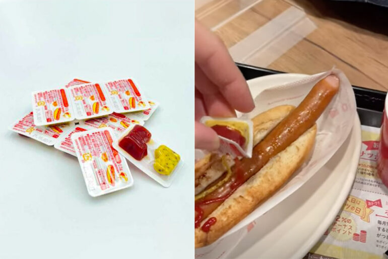 Clever Japanese Condiment Ketchup Mustard Packet