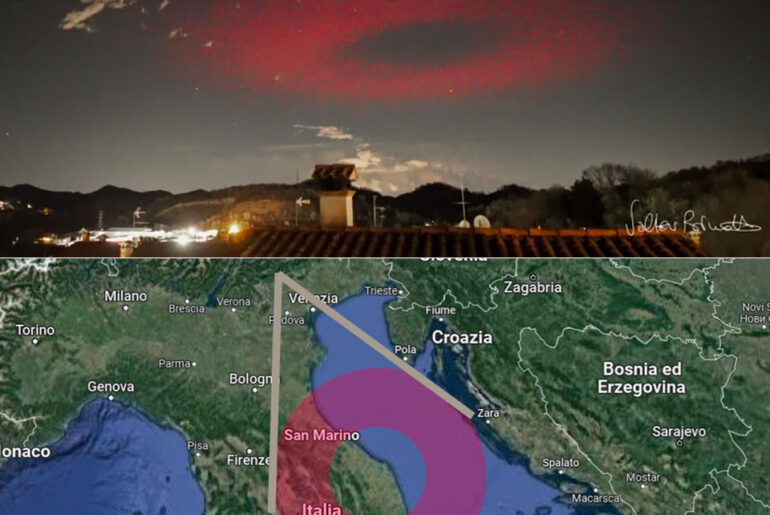 ELVES Phenomenon Red Ring Sky Italy