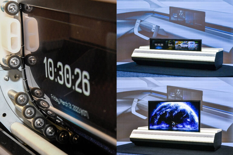 Hyundai Mobis First In-Car Rollable Display