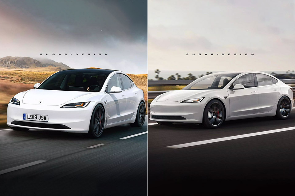 Refreshed 2024 Tesla Model 3 Gets Rendered Based on Spy Shots - TechEBlog
