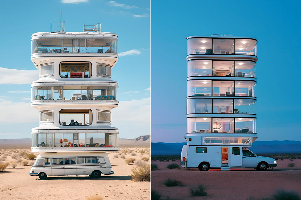 Multi-Level Caravans AI-Generated