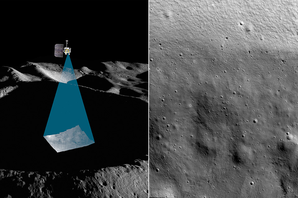 NASA ShadowCam Moon ภาพบริเวณขั้วโลกใต้ทางจันทรคติ